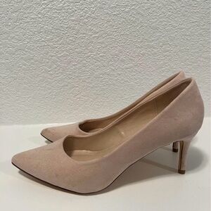 Light Nude Suede Pumps.